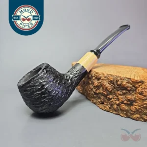 MBSD Briars by Piero Vitale Black Rusticated Author w/ Boxwood, Briar Pipe, New