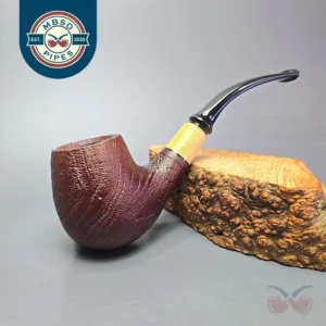 MBSD Briars by Piero Vitale Vintage Sandblasted Brandy w/ Boxwood, Briar Pipe, New