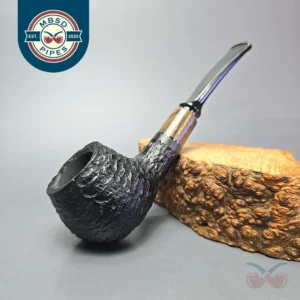 MBSD Briars by Piero Vitale Black Rusticated Author w/ Zebrawood, Briar Pipe, New