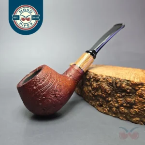MBSD Briars by Piero Vitale Red Sandblasted Author w/ Zebrawood, Briar Pipe, New