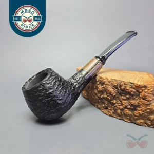 MBSD Briars by Piero Vitale Black Rusticated Author w/ Zebrawood, Briar Pipe, New
