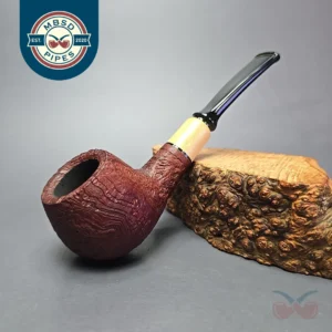 MBSD Briars by Piero Vitale Vintage Sandblasted Author w/ Boxwood, Briar Pipe, New