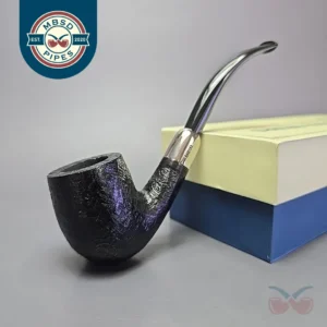 MBSD Briars Timeless Traditions 2 Sandblasted Bent Billiard w/ Silver Handmade Briar Pipe, New