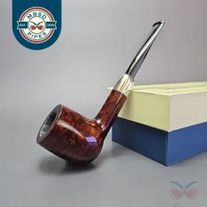 MBSD Briars Timeless Traditions 1 Smooth Billiard w/ Silver Handmade Briar Pipe, New