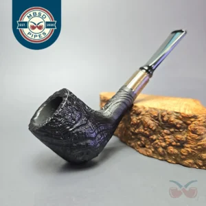 MBSD Briars By Piero Vitale Vintage Sandblasted Billiard w/ Zebrawood, Briar Pipe, New