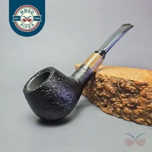 MBSD Briars by Piero Vitale Black Sandblasted Author w/ Zebrawood, Briar Pipe, New