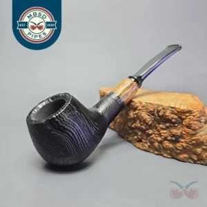 MBSD Briars by Piero Vitale Vintage Sandblasted Author w/ Zebrawood, Briar Pipe, New