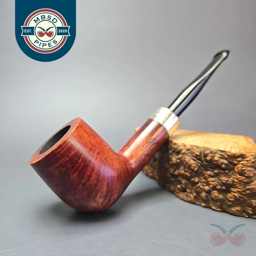 Peterson Silver Mounted Army 106 Smooth Billiard Estate Briar Pipe, Irish Estates
