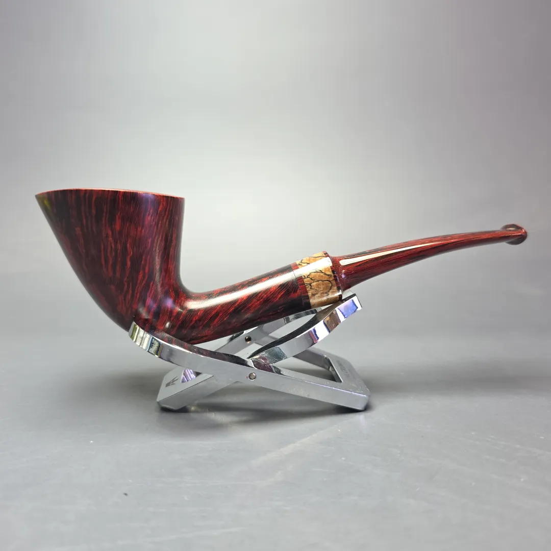 Bruno Nuttens Hand Made AA Grade Smooth Dublin w/ Spalted Beechwood, Briar Pipe, New - Image 2