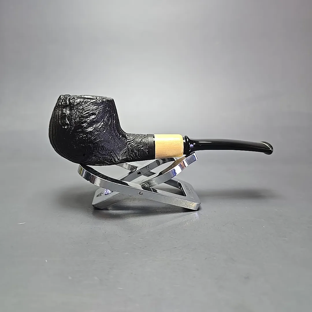 MBSD Briars by Piero Vitale Vintage Sandblasted Author w/ Boxwood, Briar Pipe, New - Image 2