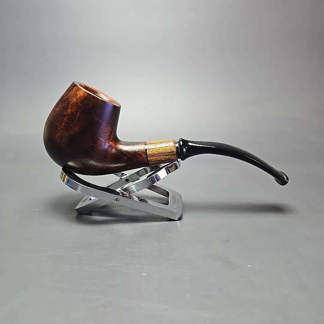 MBSD Briars by Piero Vitale Sienna Contrast Smooth Brandy w/ Zebrawood, Briar Pipe, New - Image 2