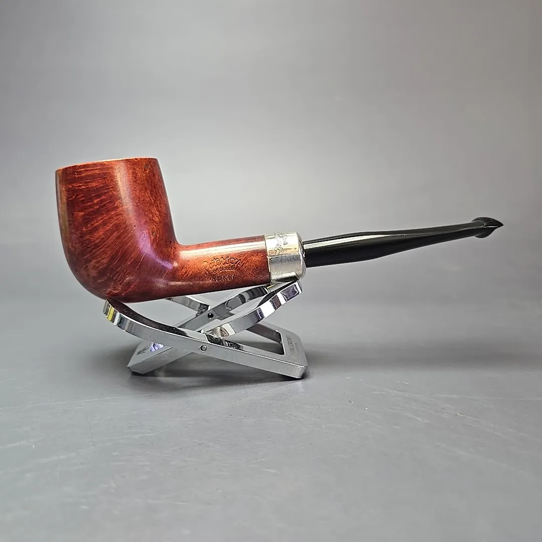 Peterson Silver Mounted Army 106 Smooth Billiard Estate Briar Pipe, Irish Estates - Image 2