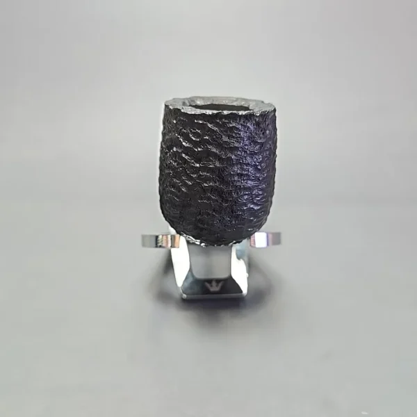 MBSD Briars by Piero Vitale Black Rusticated Billiard w/ Zebrawood Briar Pipe, New - Image 3