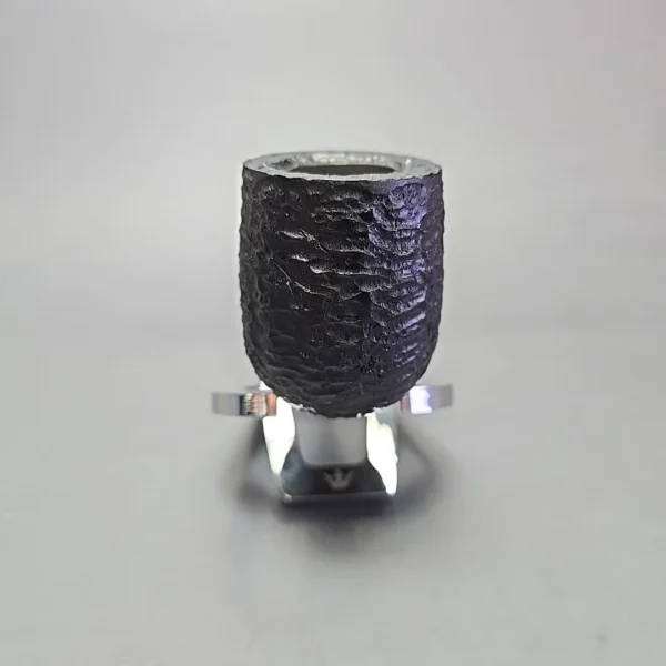 MBSD Briars by Piero Vitale Black Rusticated Billiard w/ Olivewood Briar Pipe, New - Image 3