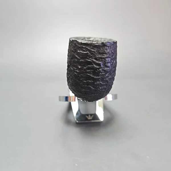 MBSD Briars by Piero Vitale Black Rusticated Billiard w/ Olivewood Briar Pipe, New - Image 3