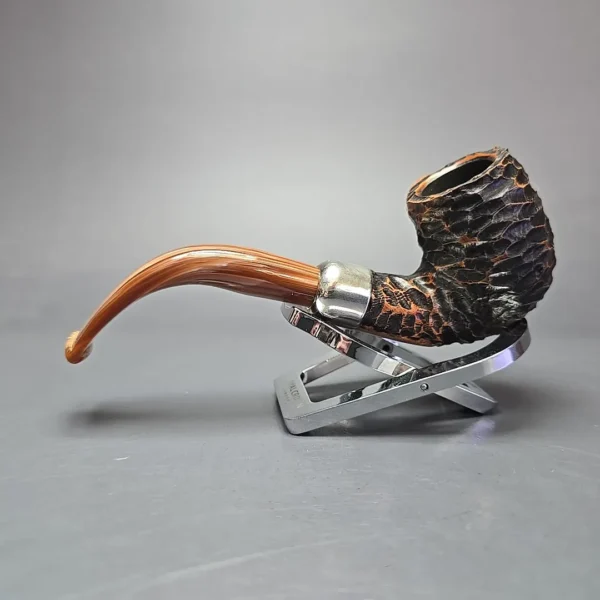 Peterson Derry 69 Rusticated Bent Billiard Estate Briar Pipe, Irish Estates - Image 4