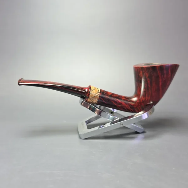 Bruno Nuttens Hand Made AA Grade Smooth Dublin w/ Spalted Beechwood, Briar Pipe, New - Image 4
