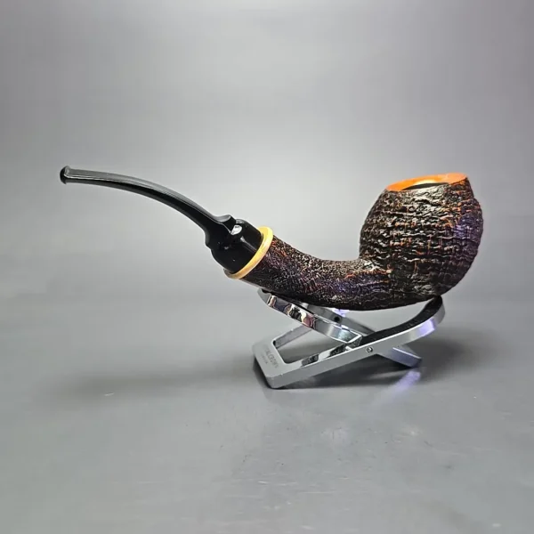 MBSD Briars Modern Masters 2 (K) Sandblasted Blowfish w/ Boxwood Handmade Briar Pipe, New - Image 4