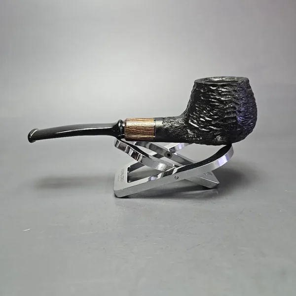 MBSD Briars by Piero Vitale Black Rusticated Author w/ Zebrawood, Briar Pipe, New - Image 4