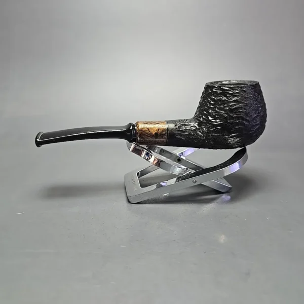 MBSD Briars by Piero Vitale Black Rusticated Author w/ Zebrawood, Briar Pipe, New - Image 4