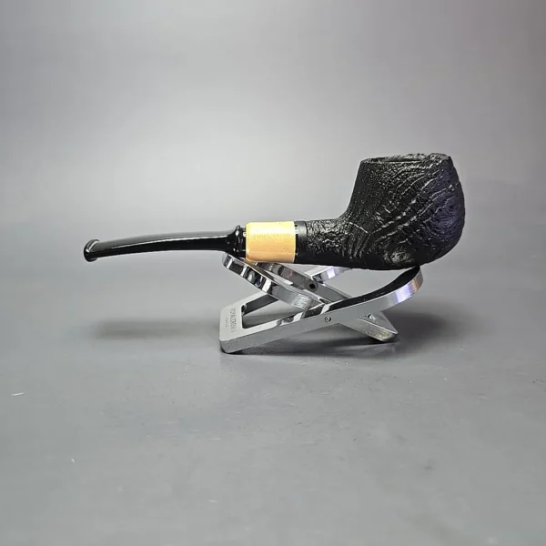 MBSD Briars by Piero Vitale Vintage Sandblasted Author w/ Boxwood, Briar Pipe, New - Image 4