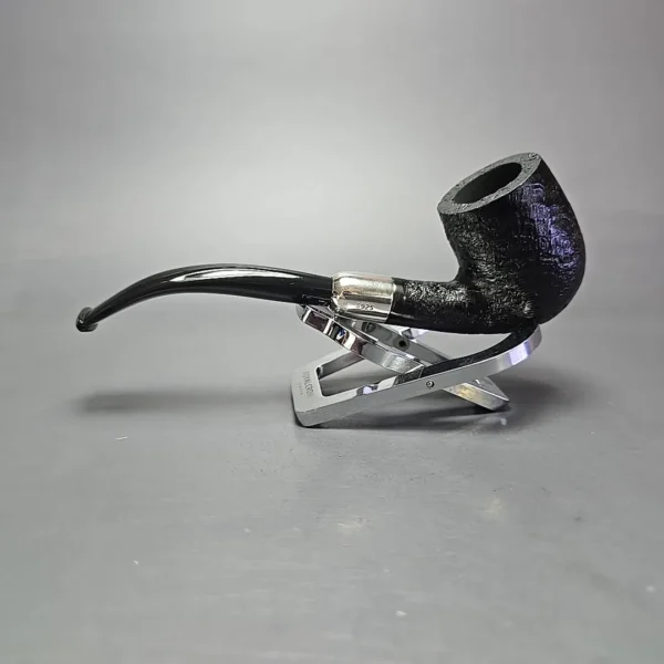 MBSD Briars Timeless Traditions 2 Sandblasted Bent Billiard w/ Silver Handmade Briar Pipe, New - Image 4