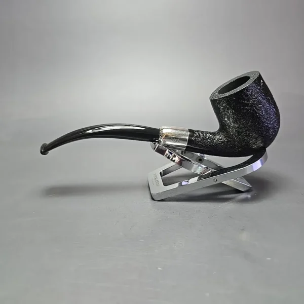 MBSD Briars Timeless Traditions 2 Sandblasted Bent Billiard w/ Silver Handmade Briar Pipe, New - Image 4