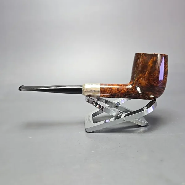 MBSD Briars Timeless Traditions 1 Smooth Billiard w/ Silver Handmade Briar Pipe, New - Image 4