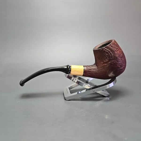 MBSD Briars by Piero Vitale Vintage Sandblasted Brandy w/ Olivewood Briar Pipe, New - Image 4