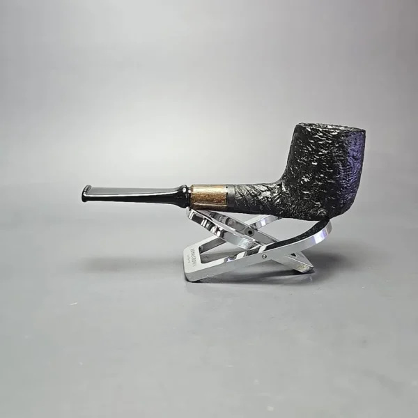 MBSD Briars By Piero Vitale Vintage Sandblasted Billiard w/ Zebrawood, Briar Pipe, New - Image 4