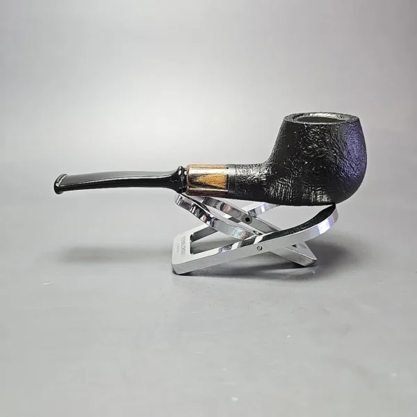 MBSD Briars by Piero Vitale Black Sandblasted Author w/ Zebrawood, Briar Pipe, New - Image 4