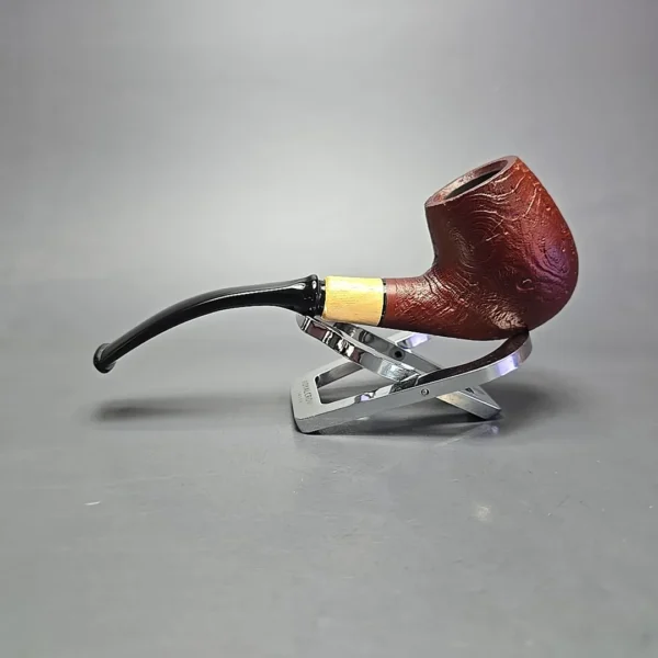 MBSD Briars by Piero Vitale Red Sandblasted Brandy w/ Olivewood Briar Pipe, New - Image 4