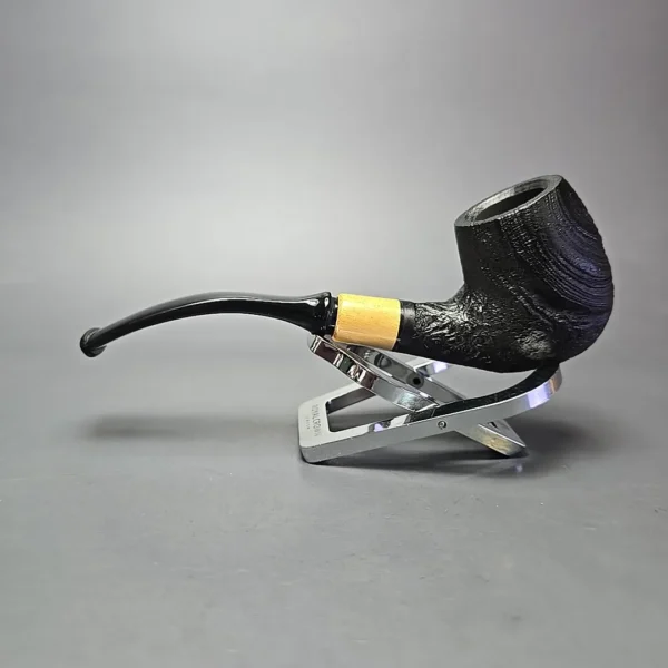 MBSD Briars by Piero Vitale Vintage Sandblasted Brandy w/ Olivewood Briar Pipe, New - Image 4