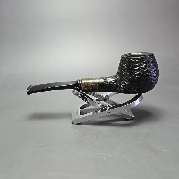MBSD Briars by Piero Vitale Black Rusticated Author w/ Zebrawood, Briar Pipe, New - Image 4