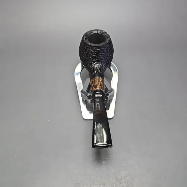 MBSD Briars by Piero Vitale Black Rusticated Author w/ Zebrawood, Briar Pipe, New - Image 5