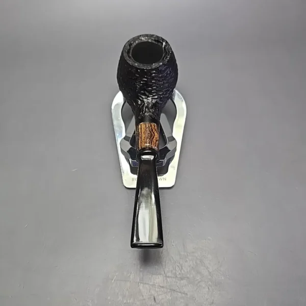 MBSD Briars by Piero Vitale Black Rusticated Author w/ Zebrawood, Briar Pipe, New - Image 5
