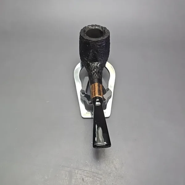 MBSD Briars by Piero Vitale Black Rusticated Billiard w/ Zebrawood Briar Pipe, New - Image 5