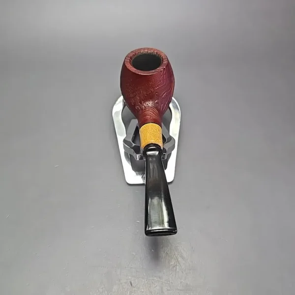 MBSD Briars by Piero Vitale Red Sandblasted Author w/ Olivewood, Briar Pipe, New - Image 5