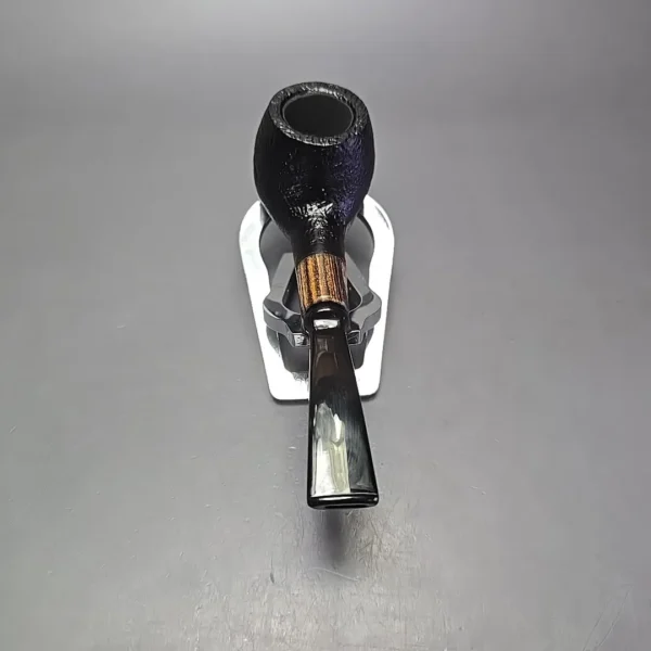 MBSD Briars by Piero Vitale Black Sandblasted Author w/ Zebrawood, Briar Pipe, New - Image 5