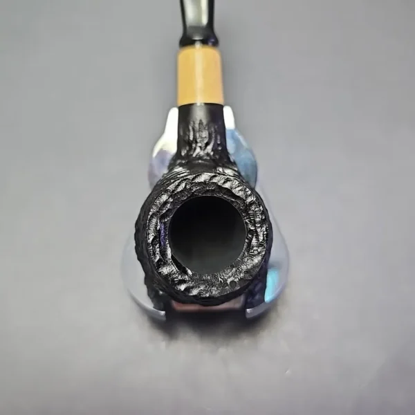 MBSD Briars by Piero Vitale Black Rusticated Author w/ Boxwood, Briar Pipe, New - Image 6