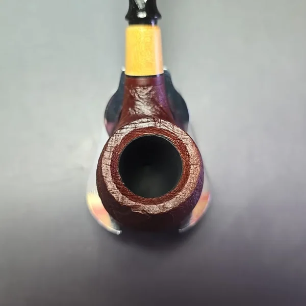 MBSD Briars by Piero Vitale Vintage Sandblasted Brandy w/ Boxwood, Briar Pipe, New - Image 6