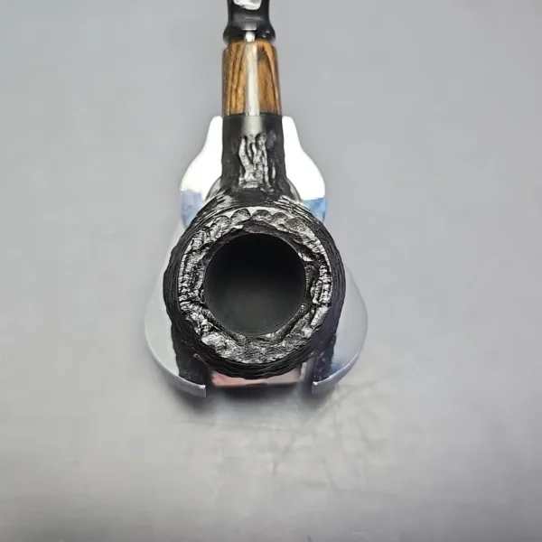 MBSD Briars by Piero Vitale Black Rusticated Author w/ Zebrawood, Briar Pipe, New - Image 6