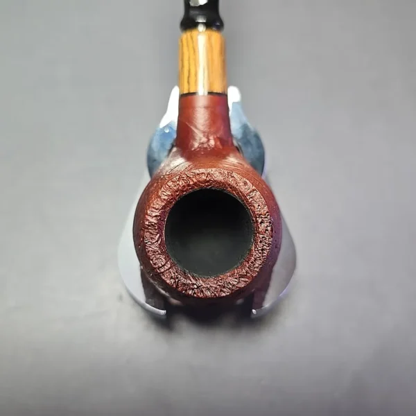 MBSD Briars by Piero Vitale Red Sandblasted Author w/ Zebrawood, Briar Pipe, New - Image 6