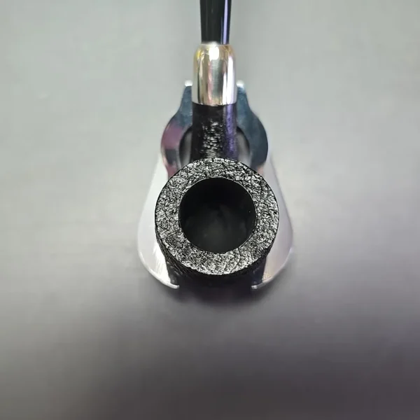 MBSD Briars Timeless Traditions 2 Sandblasted Bent Billiard w/ Silver Handmade Briar Pipe, New - Image 6