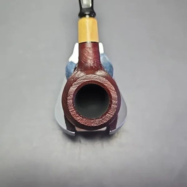 MBSD Briars by Piero Vitale Red Sandblasted Author w/ Olivewood, Briar Pipe, New - Image 6