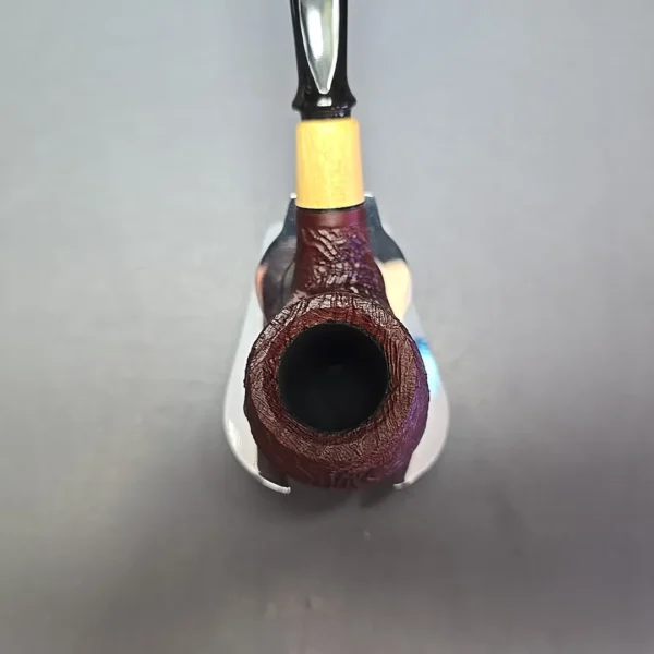 MBSD Briars by Piero Vitale Vintage Sandblasted Brandy w/ Olivewood Briar Pipe, New - Image 6