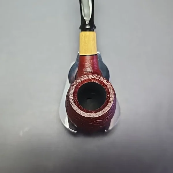 MBSD Briars by Piero Vitale Red Sandblasted Brandy w/ Olivewood Briar Pipe, New - Image 6