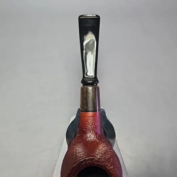 MBSD Briars by Piero Vitale Red Sandblasted Author w/ Zebrawood, Briar Pipe, New - Image 7
