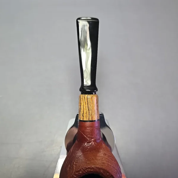 MBSD Briars by Piero Vitale Red Sandblasted Author w/ Zebrawood, Briar Pipe, New - Image 7