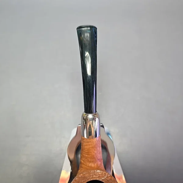 MBSD Briars Timeless Traditions 2 Sandblasted Bent Billiard w/ Silver Handmade Briar Pipe, New - Image 7
